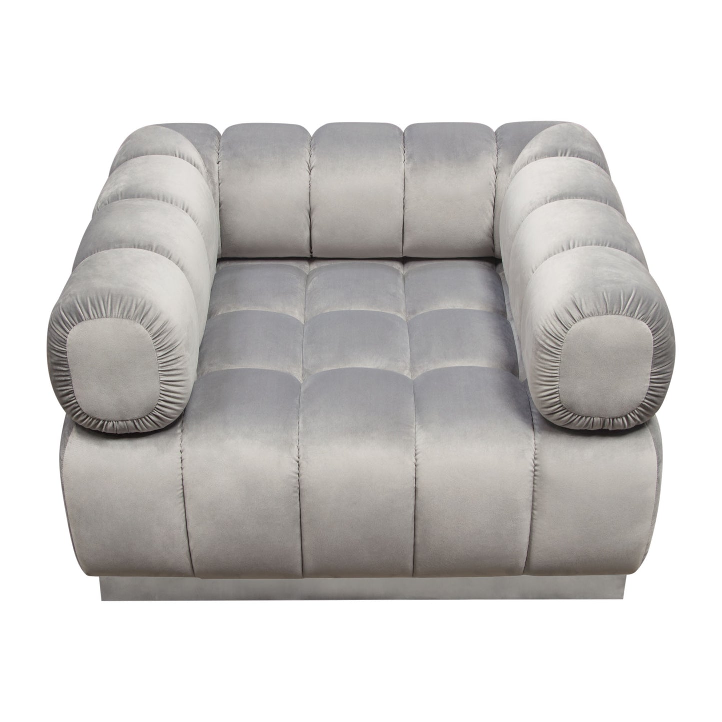 Diamond Sofa Image Low Profile Chair in Platinum Grey Velvet w/ Brushed Silver Base IMAGECHGR