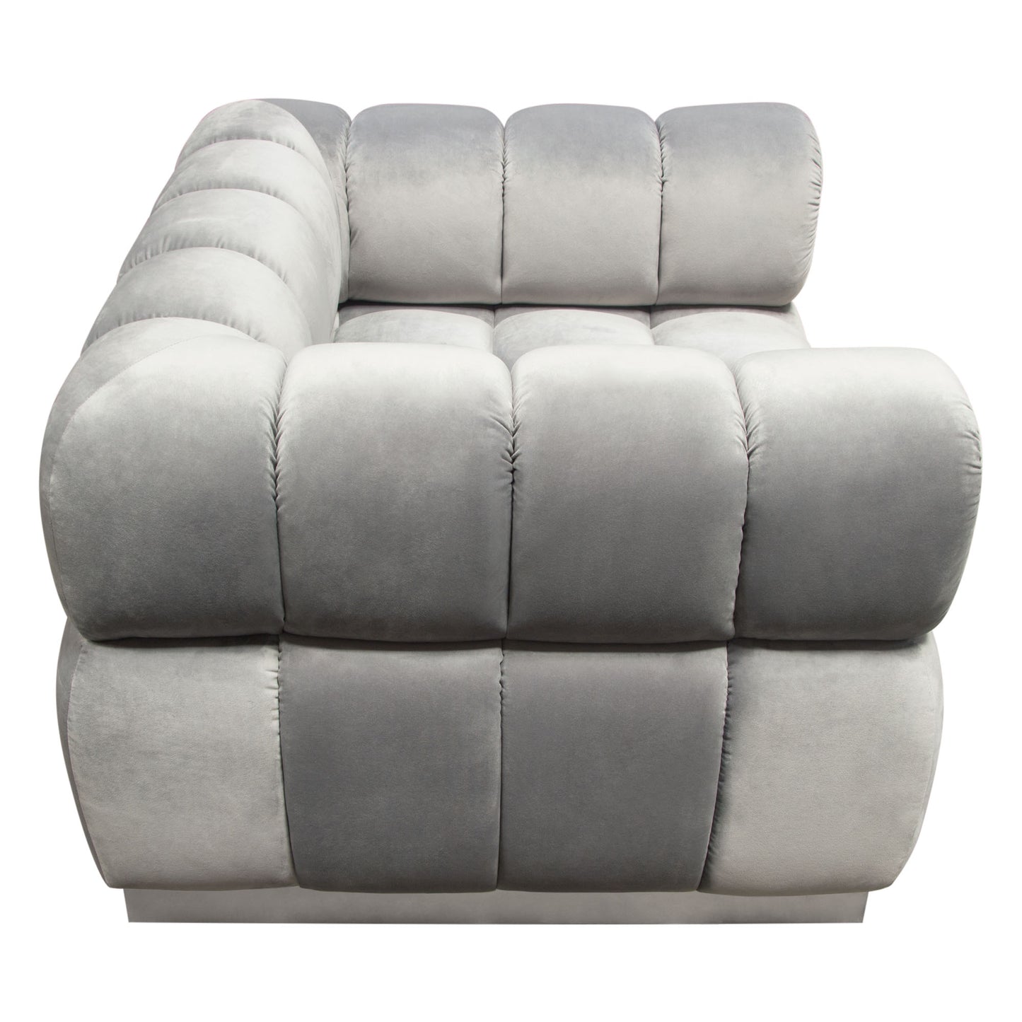 Diamond Sofa Image Low Profile Chair in Platinum Grey Velvet w/ Brushed Silver Base IMAGECHGR