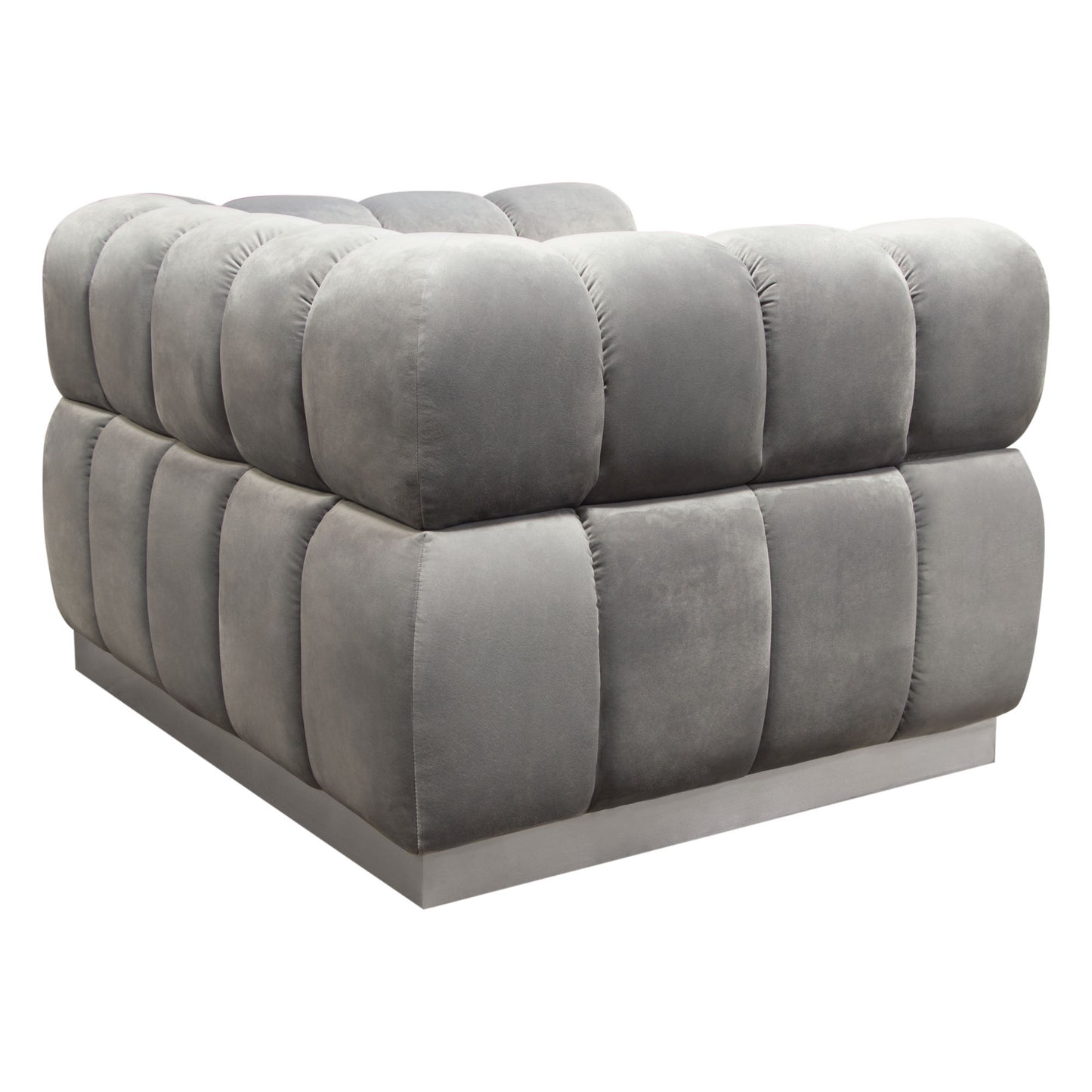 Diamond Sofa Image Low Profile Chair in Platinum Grey Velvet w/ Brushed Silver Base IMAGECHGR