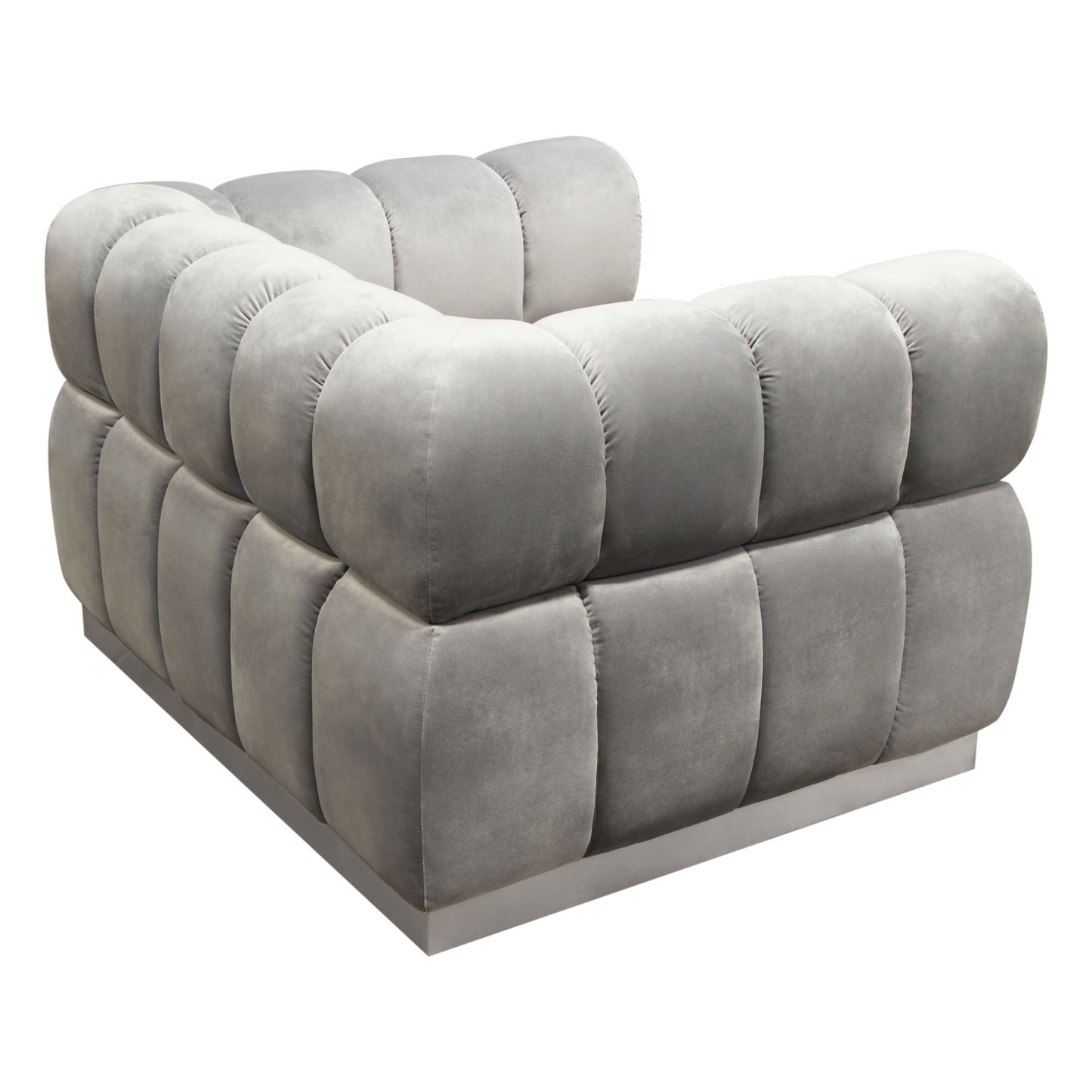 Diamond Sofa Image Low Profile Chair in Platinum Grey Velvet w/ Brushed Silver Base IMAGECHGR