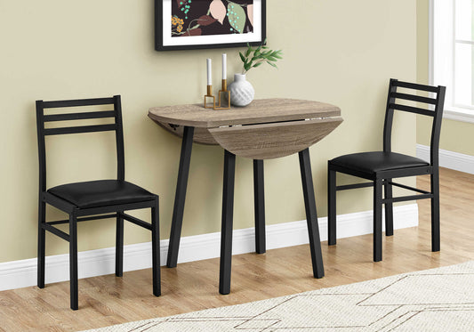 Monarch Specialties Dining Table Set, 3pcs Set, Small, 35" Drop Leaf I 1003