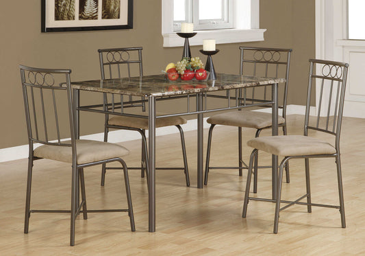 Monarch Specialties Dining Table Set, 5pcs Set, 48" Rectangular, I 1029