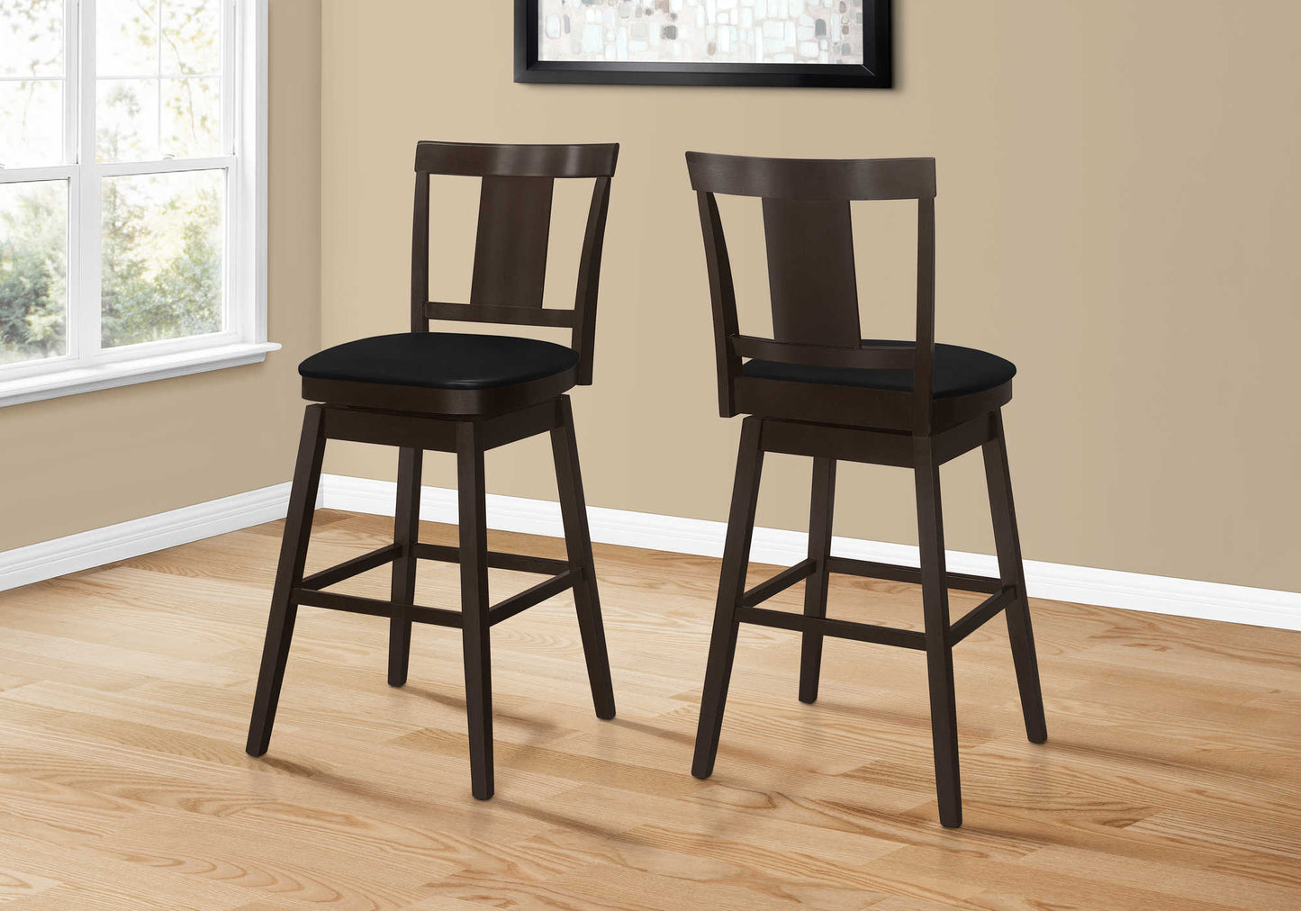 Monarch Specialties Bar Stool, Set Of 2, Swivel, Bar Height I 1230