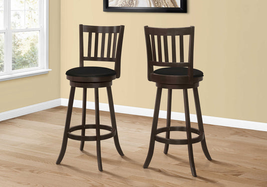 Monarch Specialties Bar Stool, Set Of 2, Swivel, Bar Height I 1236