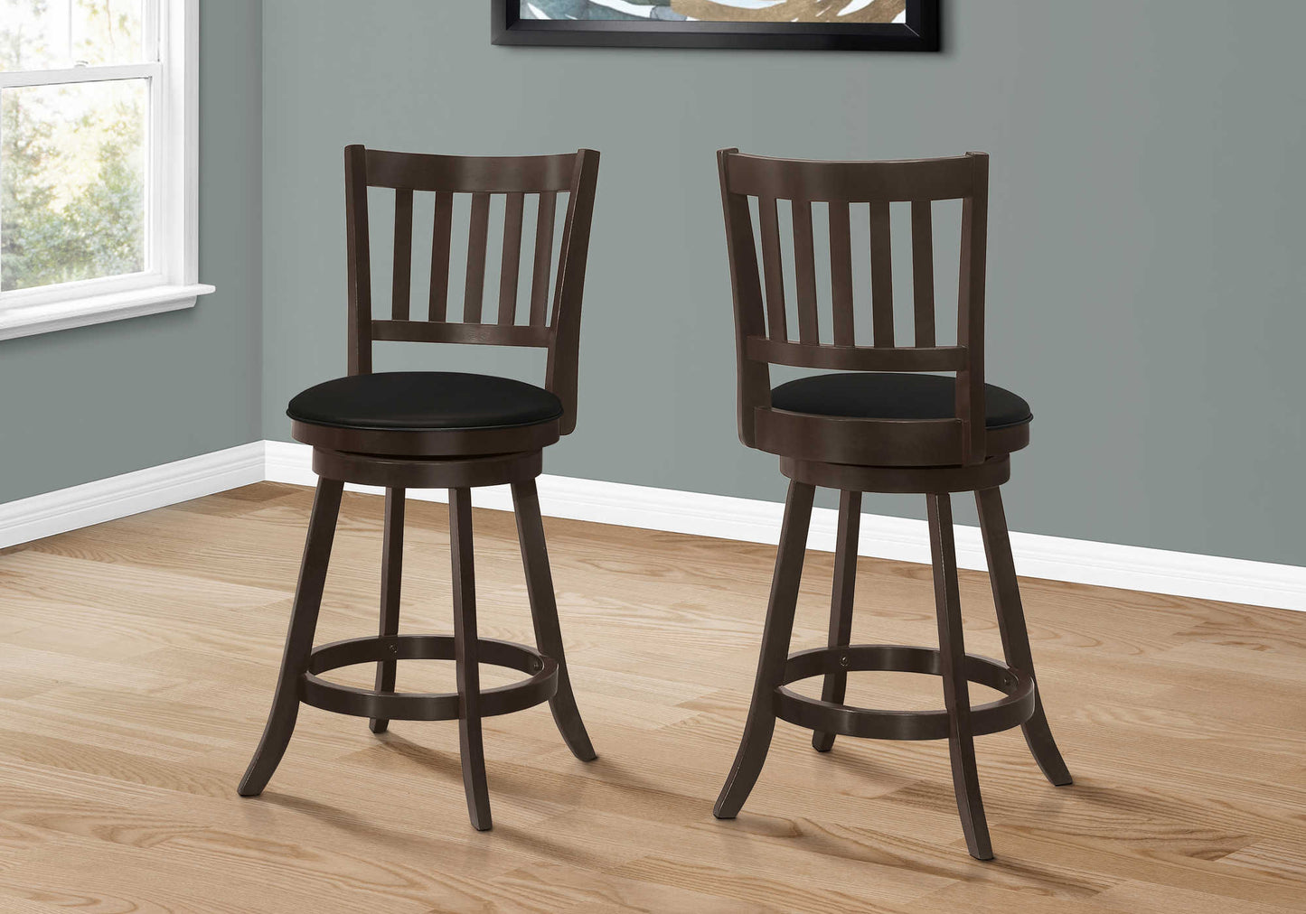 Monarch Specialties Bar Stool, Set Of 2, Swivel, Counter Height I 1237