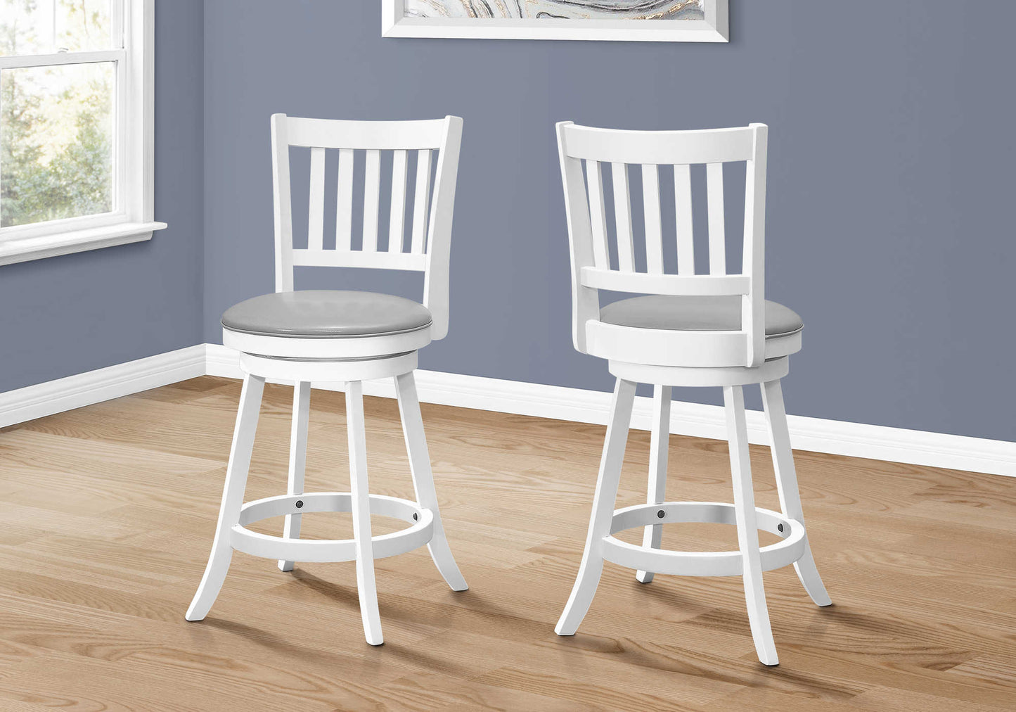 Monarch Specialties Bar Stool, Set Of 2, Swivel, Counter Height I 1239