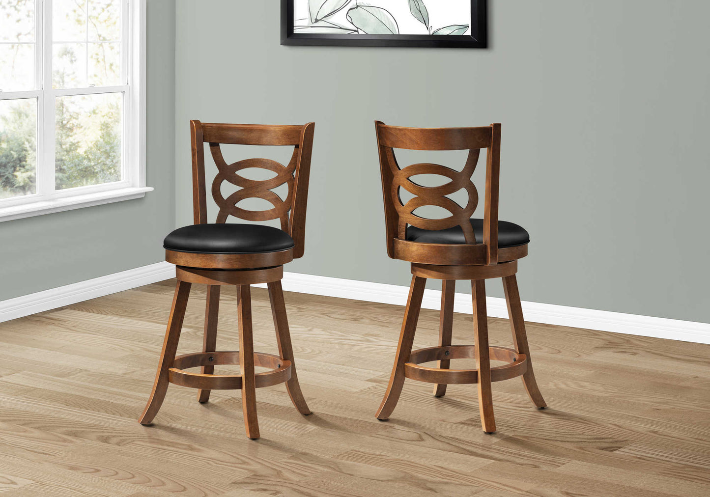 Monarch Specialties Bar Stool, Set Of 2, Swivel, Counter Height I 1252