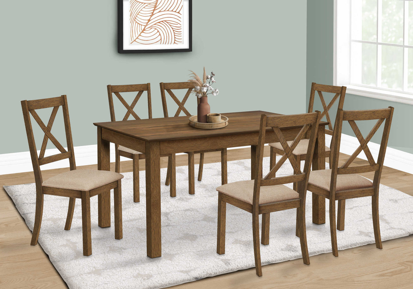 Monarch Specialties Dining Table, 60" Rectangular, Kitchen I 1314