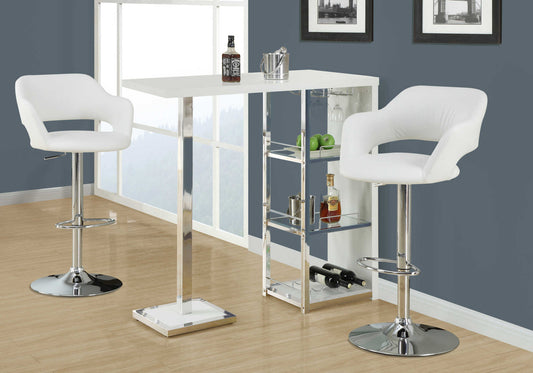 Monarch Specialties Bar Stool, Swivel, Bar Height White I 2358