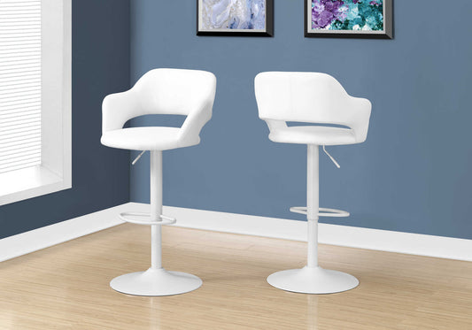 Monarch Specialties Bar Stool, Swivel, Bar Height White I 2382