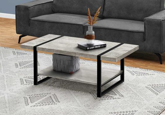 Monarch Specialties Coffee Table, Rectangular, 48"L, Grey, Black I 2855