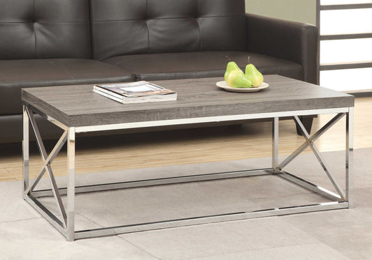 Monarch Specialties Coffee Table, 44"L, Metal, Laminate, Brown I 3258