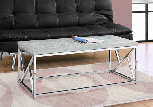 Monarch Specialties Coffee Table, Rectangular, 48"L, Metal, Laminate, Grey I 3375