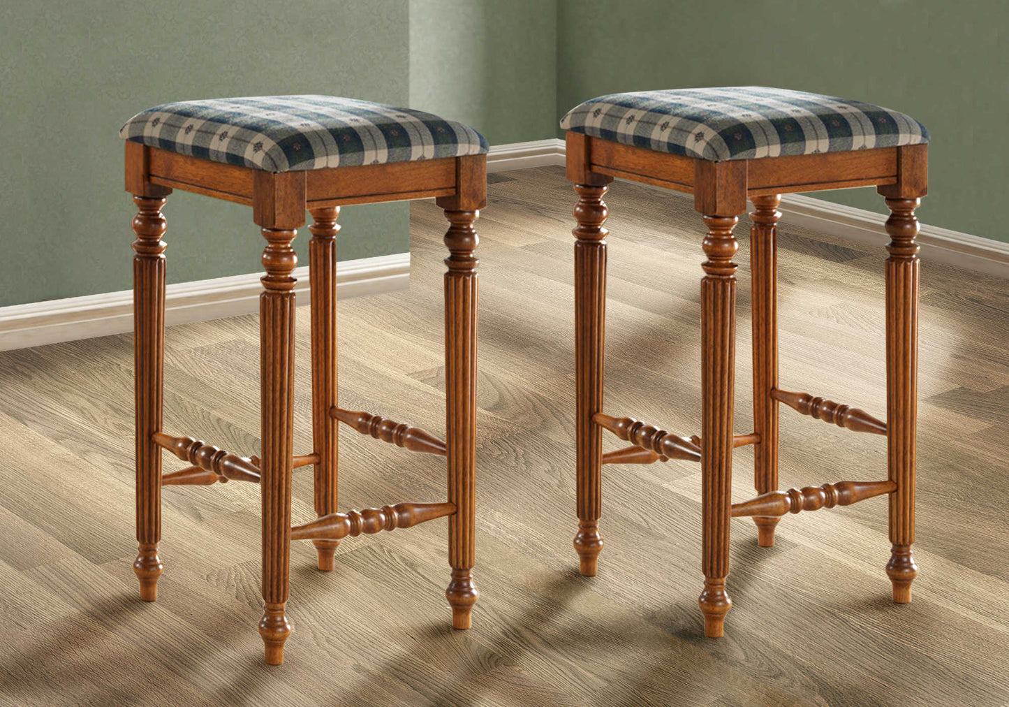 Monarch Specialties Bar Stool, Set Of 2, Bar Height, Wood, I 4833