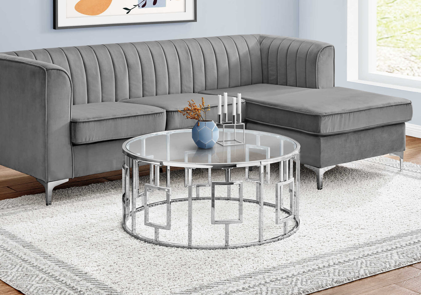 Monarch Specialties Coffee Table, Round, 36"dia, I 7830