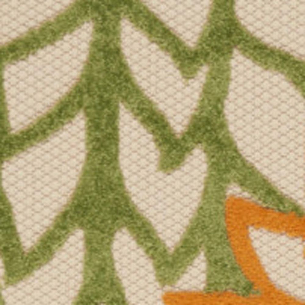 Ivory And Blue Floral Indoor Outdoor Runner Rug