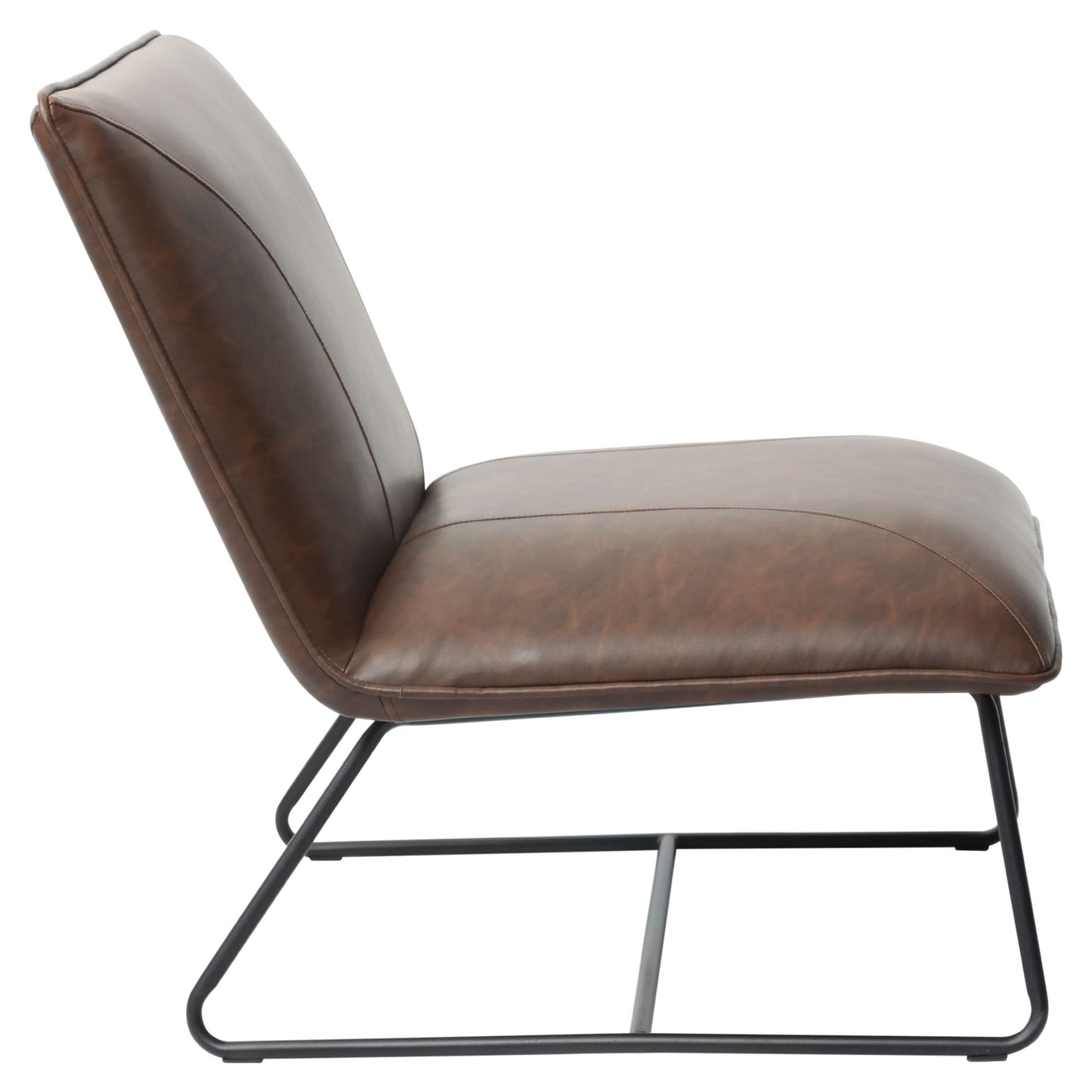 Diamond Sofa Jordan Armless Accent Chair in Chocolate / Weathered Grey Leatherette