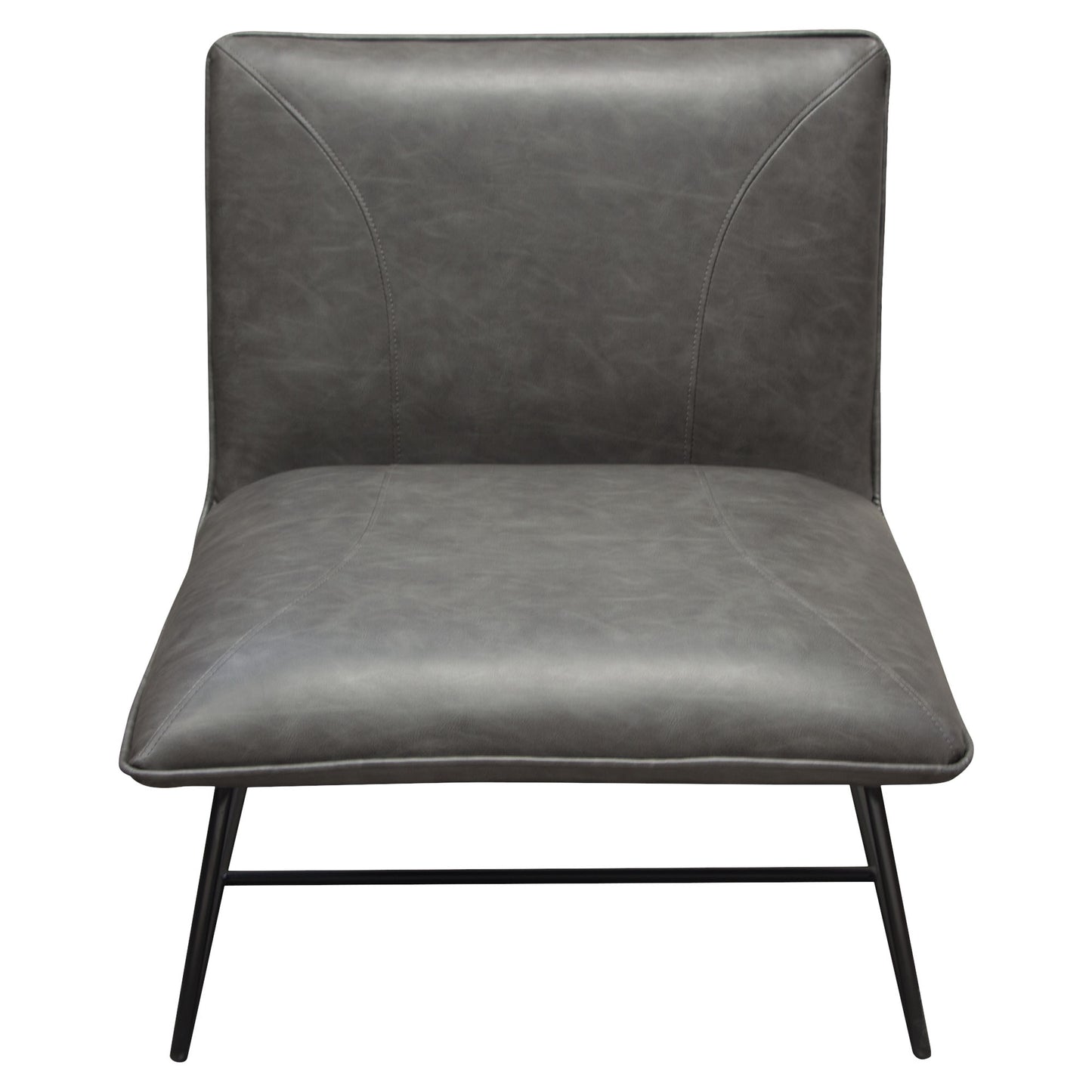 Diamond Sofa Jordan Armless Accent Chair in Chocolate / Weathered Grey Leatherette