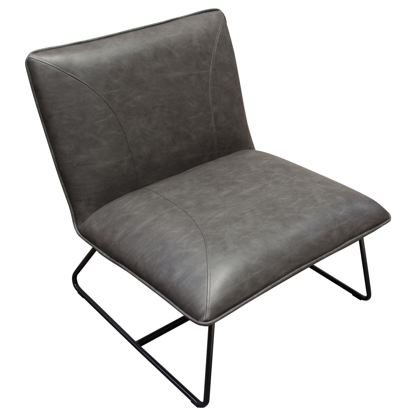 Diamond Sofa Jordan Armless Accent Chair in Chocolate / Weathered Grey Leatherette