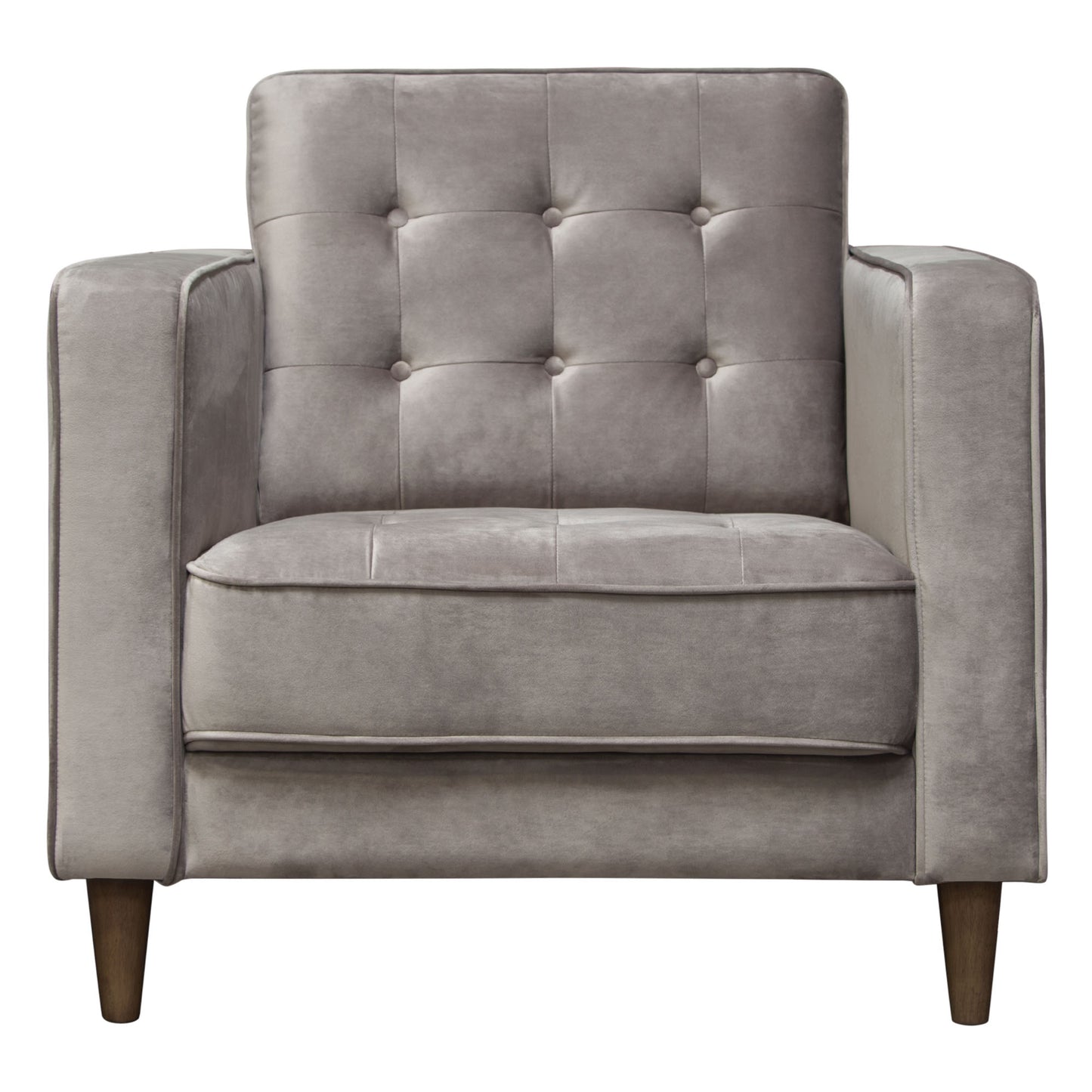 Diamond Sofa Juniper Tufted Chair in Champagne Grey Velvet JUNIPERCHCG