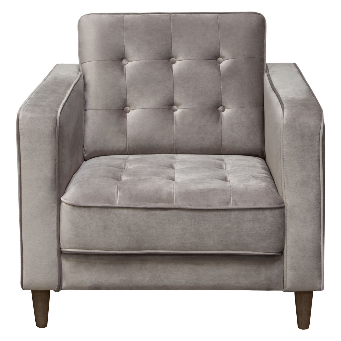 Diamond Sofa Juniper Tufted Chair in Champagne Grey Velvet JUNIPERCHCG