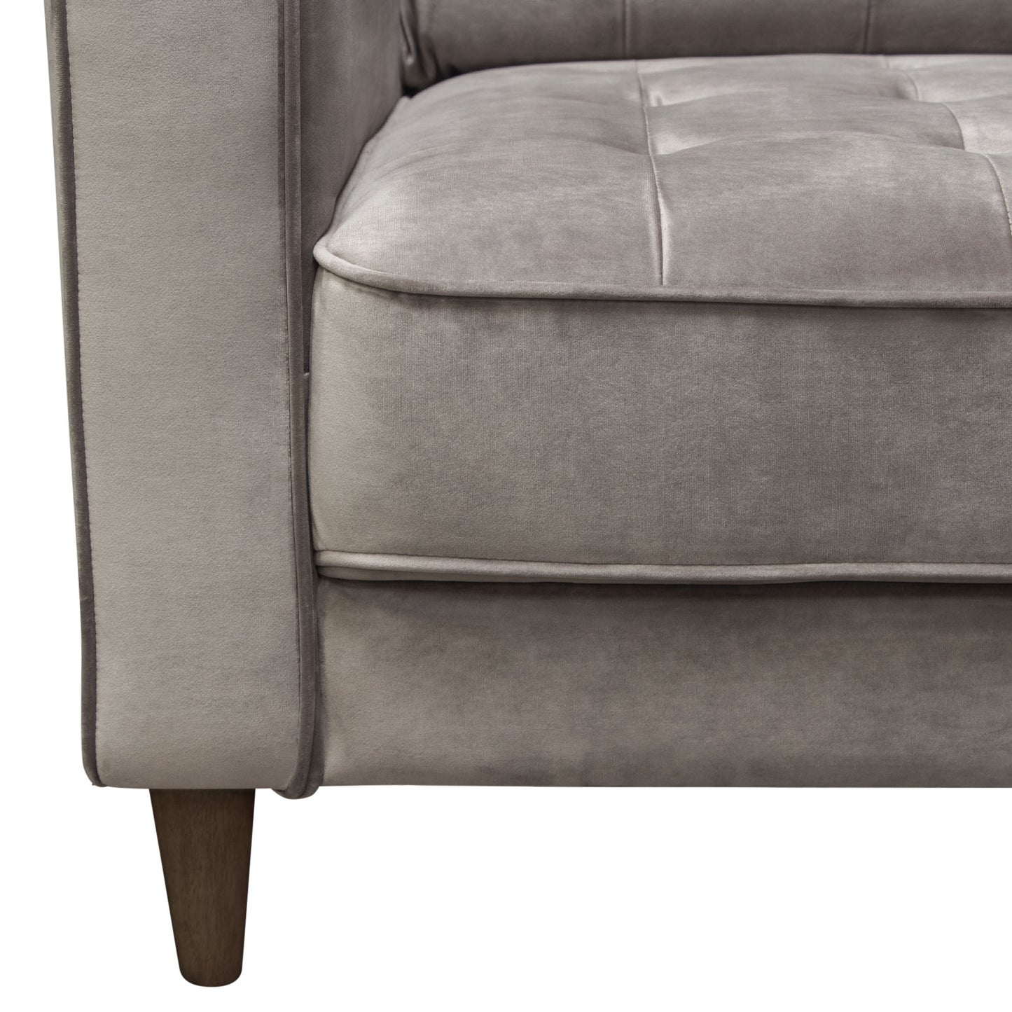 Diamond Sofa Juniper Tufted Chair in Champagne Grey Velvet JUNIPERCHCG