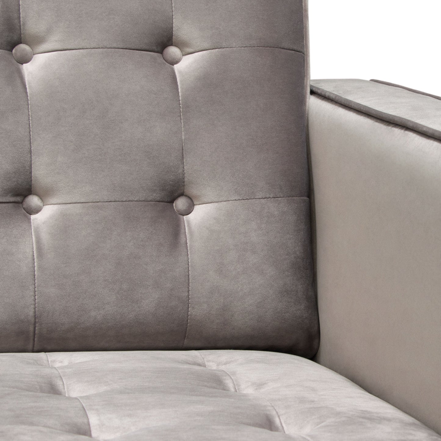 Diamond Sofa Juniper Tufted Chair in Champagne Grey Velvet JUNIPERCHCG