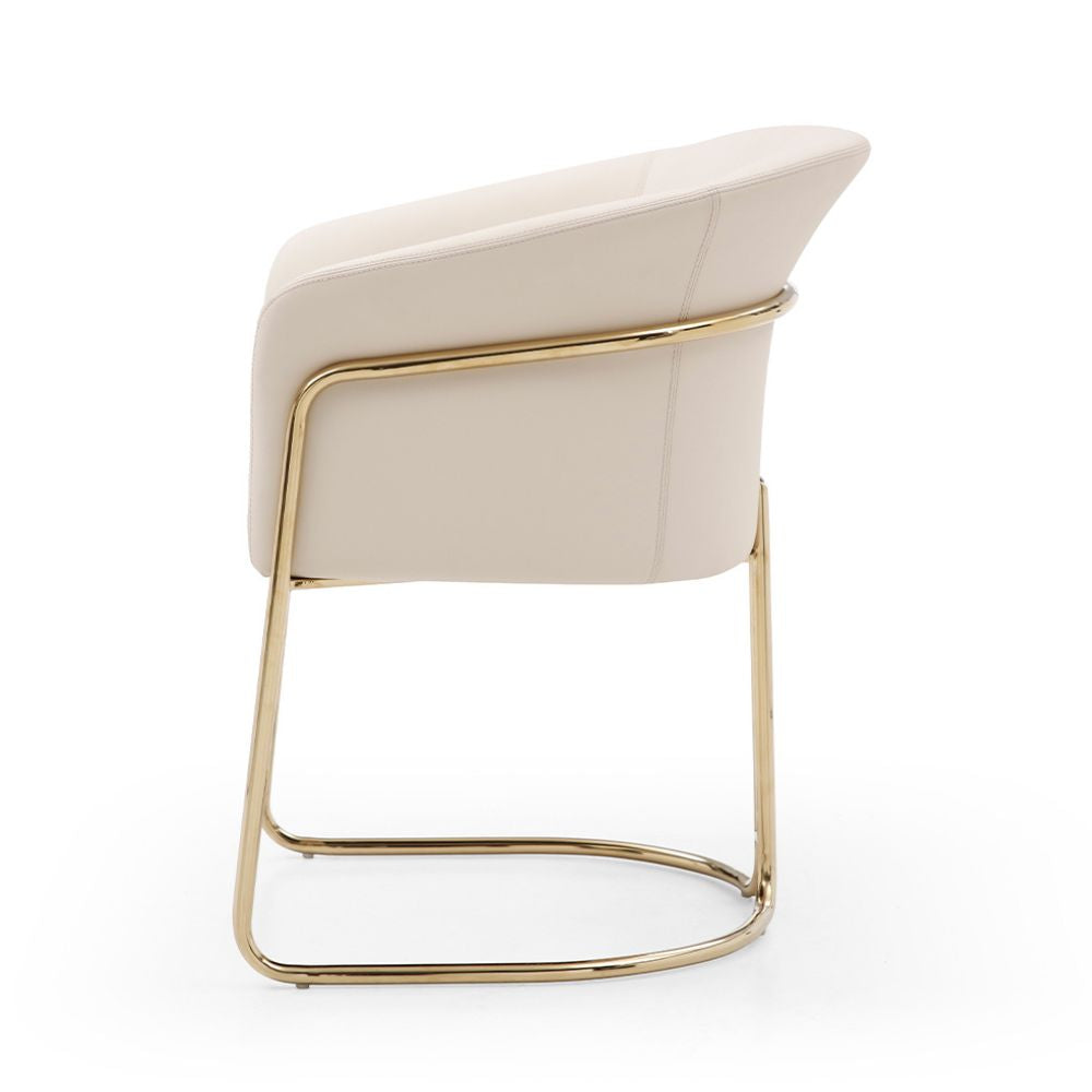 side Jolie Brass Frame Dining Armchair goldstar.com