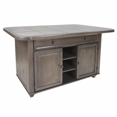 Sunset Trading Shades of Gray Kitchen Island | Grey Tile Top CY-KIT2-AG