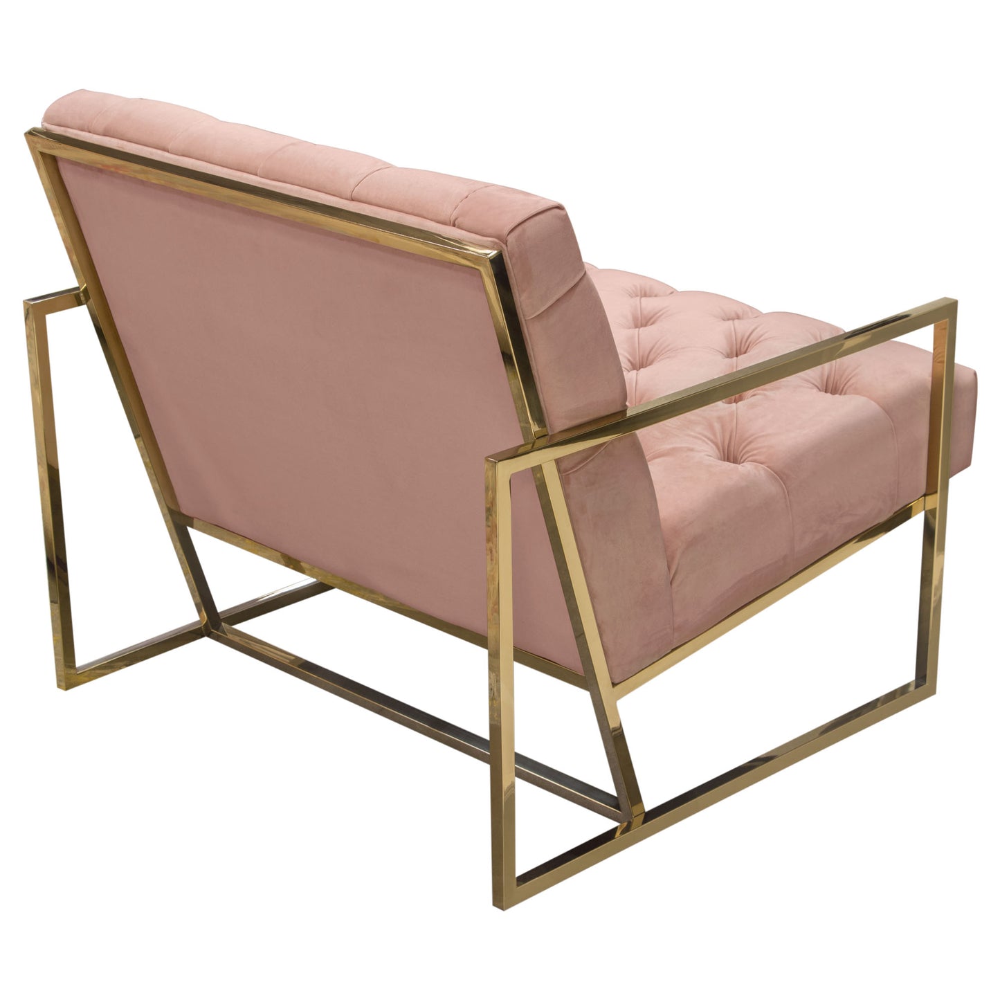 Diamond Sofa Luxe Accent Chair in Blush Pink Tufted Velvet Fabric LUXECHPN