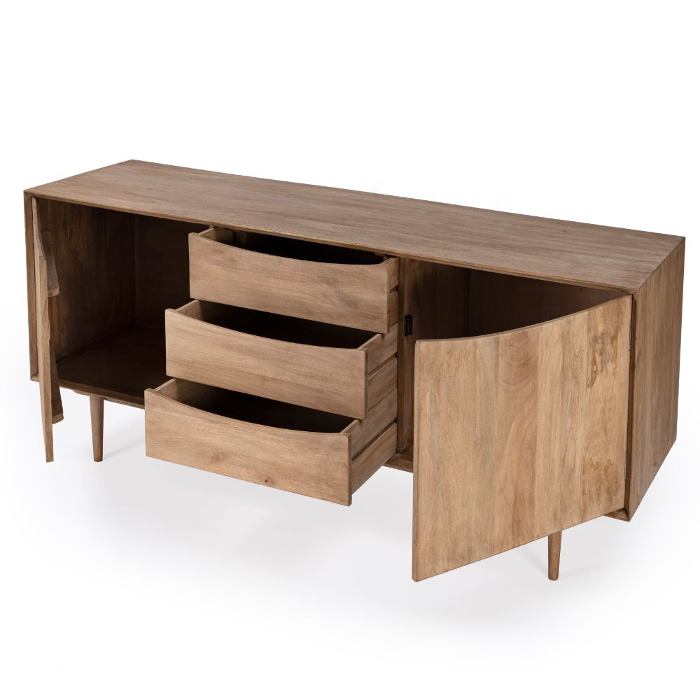 Leonidin Mango Wood Sideboard, 67" Light Brown Butler Specialty