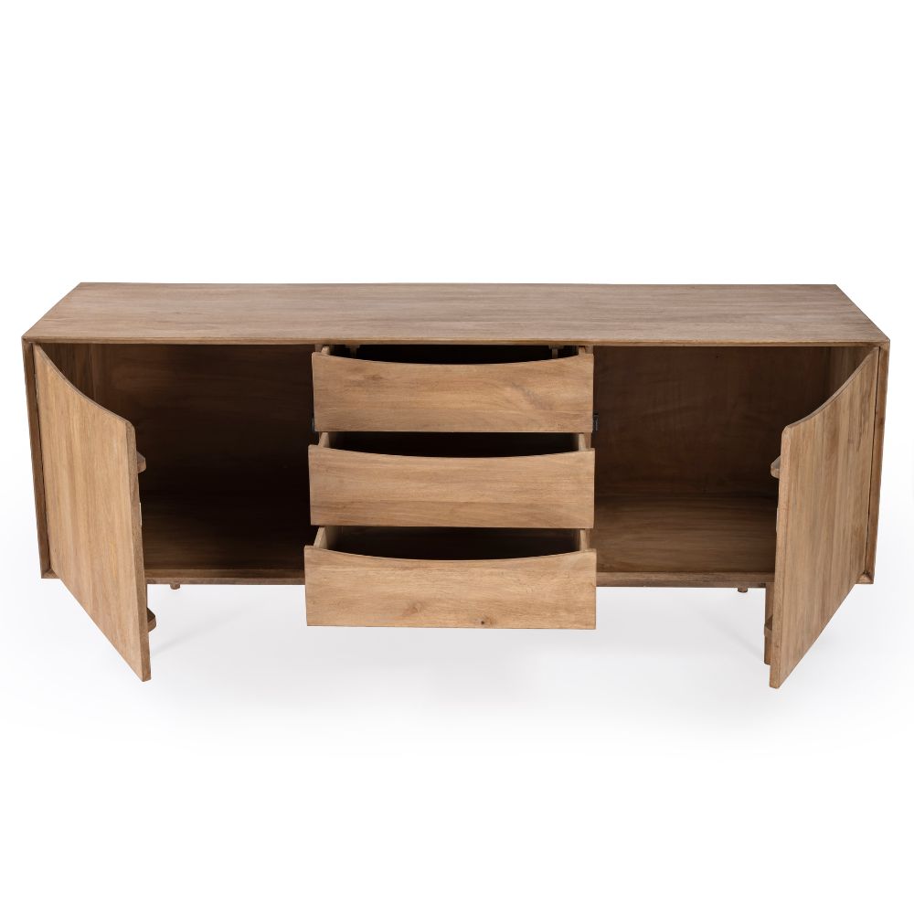 Leonidin Mango Wood Sideboard, 67" Light Brown Butler Specialty
