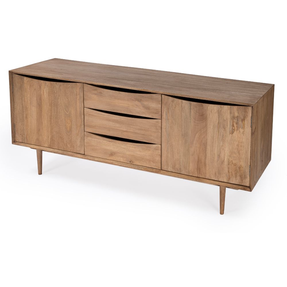 Leonidin Mango Wood Sideboard, 67" Light Brown Butler Specialty