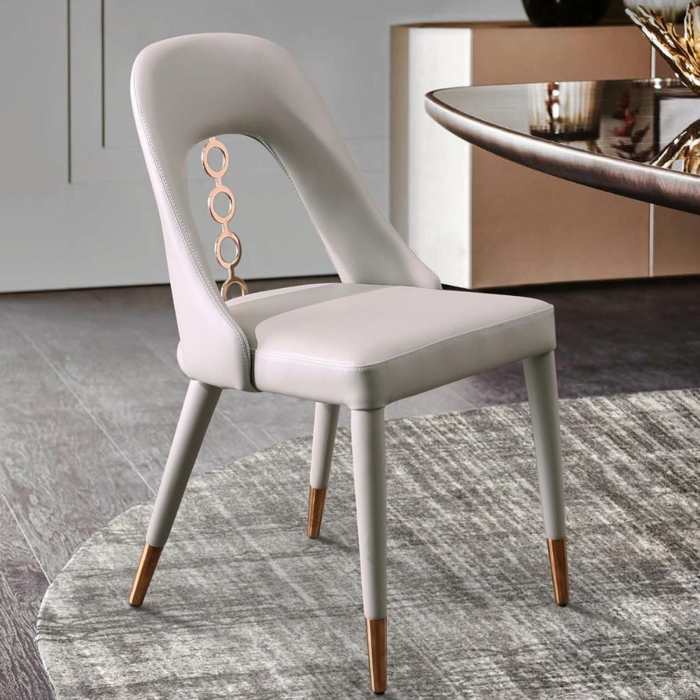 Whiteline Liza Fully Upholstered Dining Chair