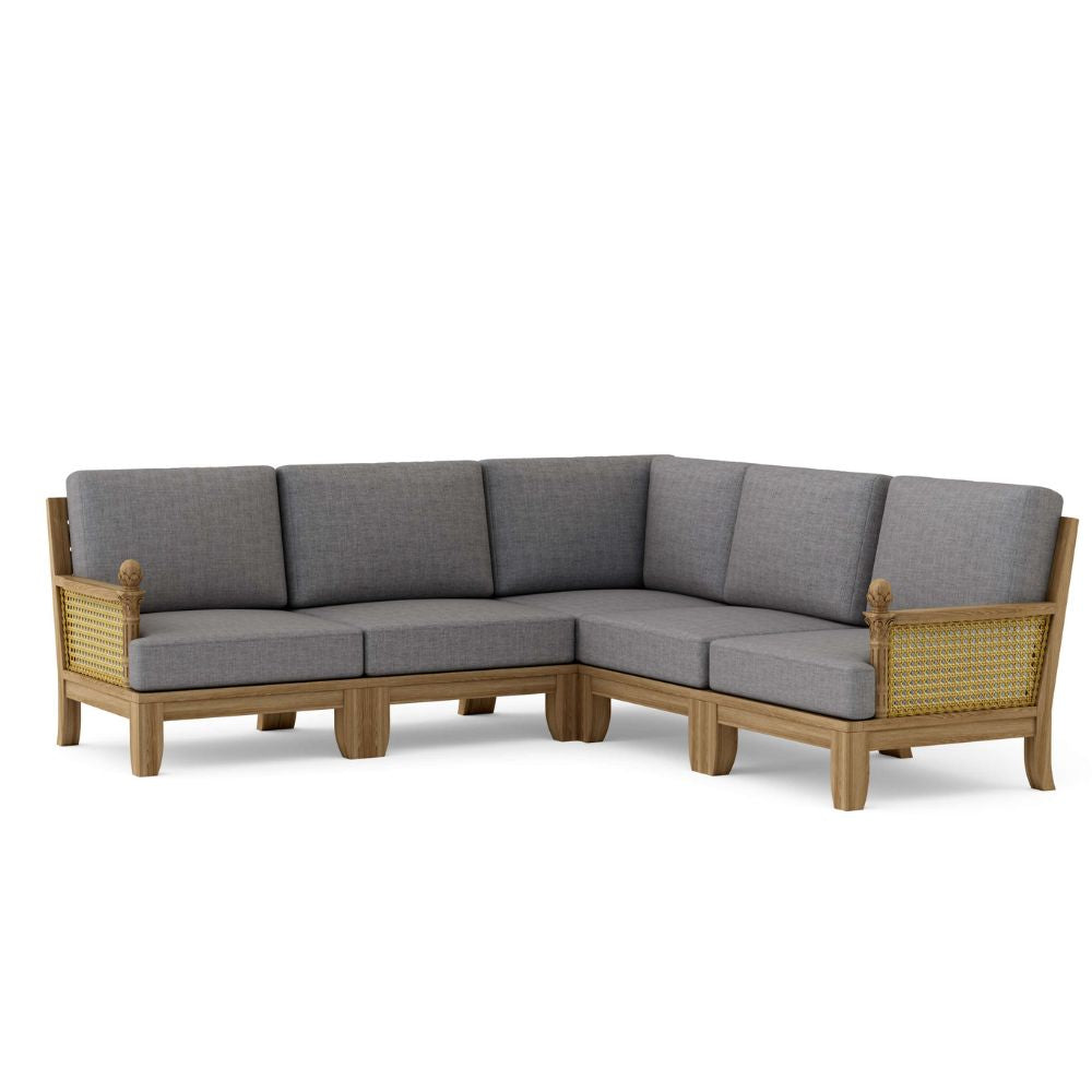 Anderson Teak Luxe Modular Deep Seating Set with Artichoke Finial Detail