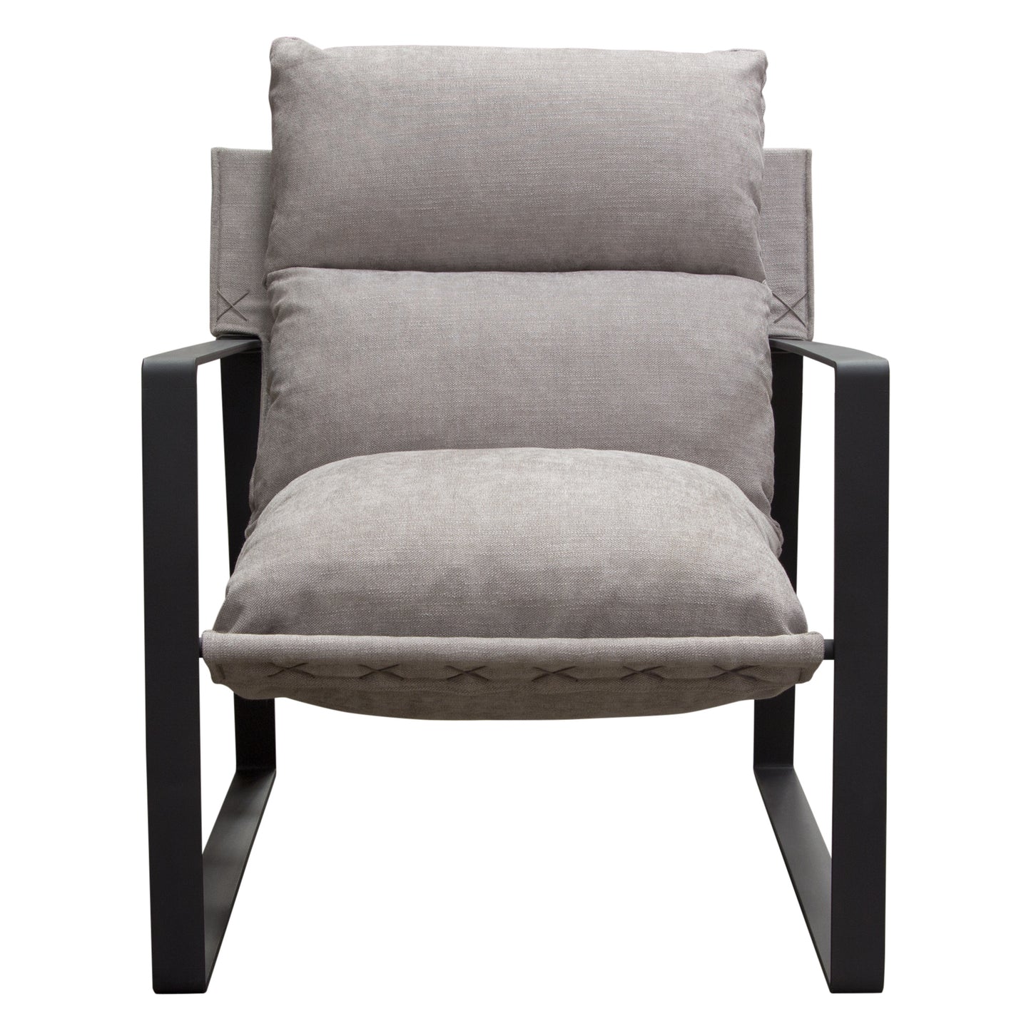 Diamond Sofa Miller Sling Accent Chair in White Linen Fabric | Grey Fabric