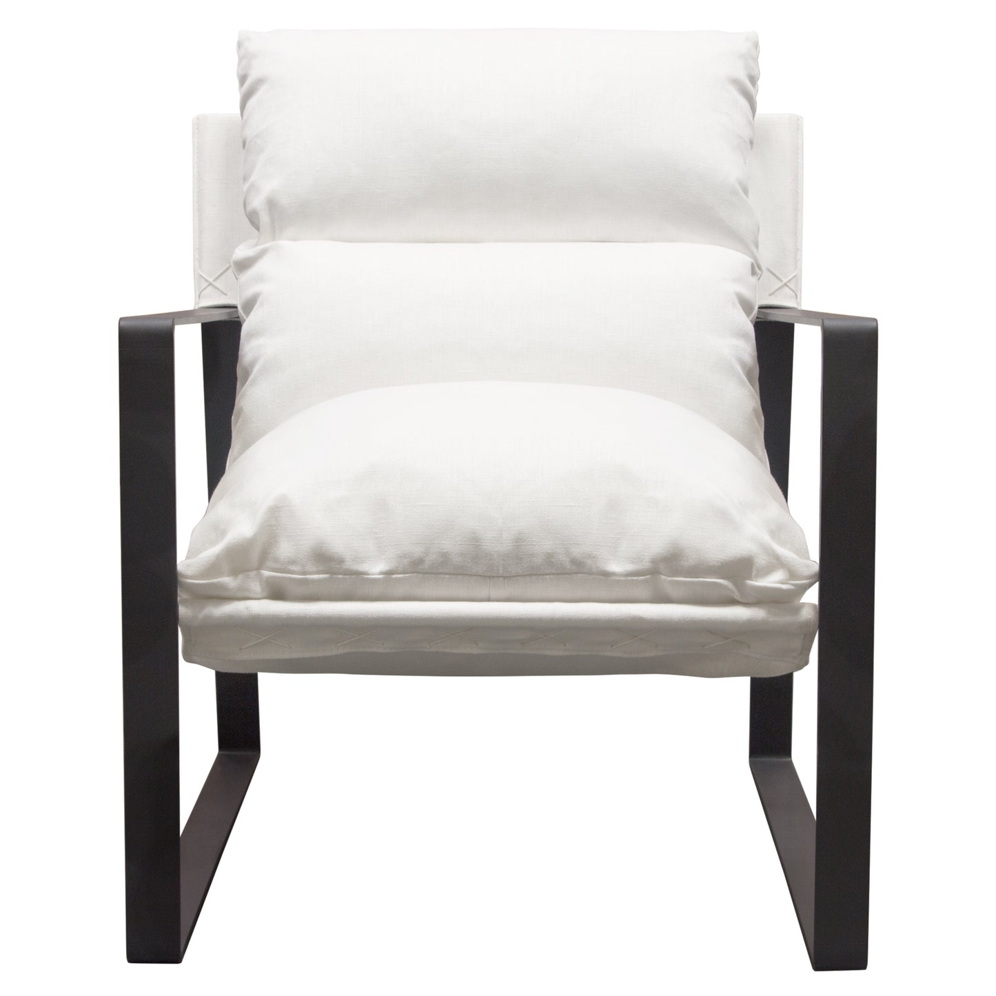 Diamond Sofa Miller Sling Accent Chair in White Linen Fabric | Grey Fabric