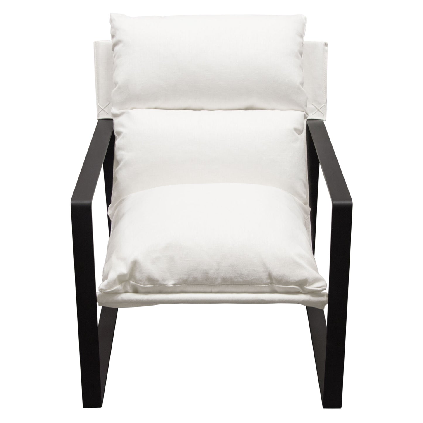 Diamond Sofa Miller Sling Accent Chair in White Linen Fabric | Grey Fabric