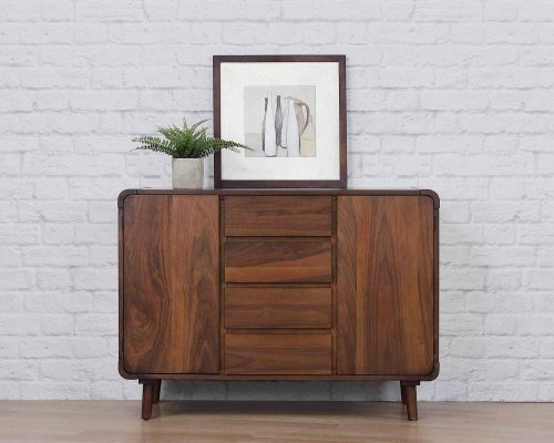 Sunset Trading Mid Century Server | 4 Drawers and 2 Storage Cabinets DLU-MC-SR