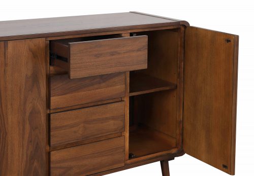 Sunset Trading Mid Century Server | 4 Drawers and 2 Storage Cabinets DLU-MC-SR