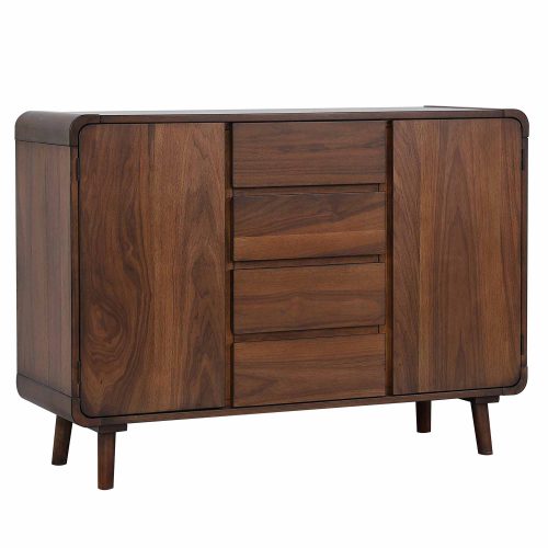 Sunset Trading Mid Century Server | 4 Drawers and 2 Storage Cabinets DLU-MC-SR