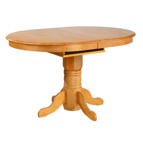 Sunset Trading Oak Selections 66" Oval Pedestal Extendable Butterfly Leaf Pub Table | Counter Height Dining | Light Oak | Seats 6 DLU-TBX4266CB-LO