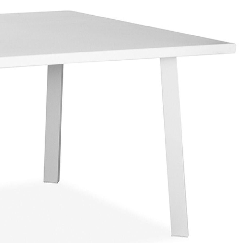 frame Outdoor Rectangle Aluminum Matte White Dining Table goldstardining.com