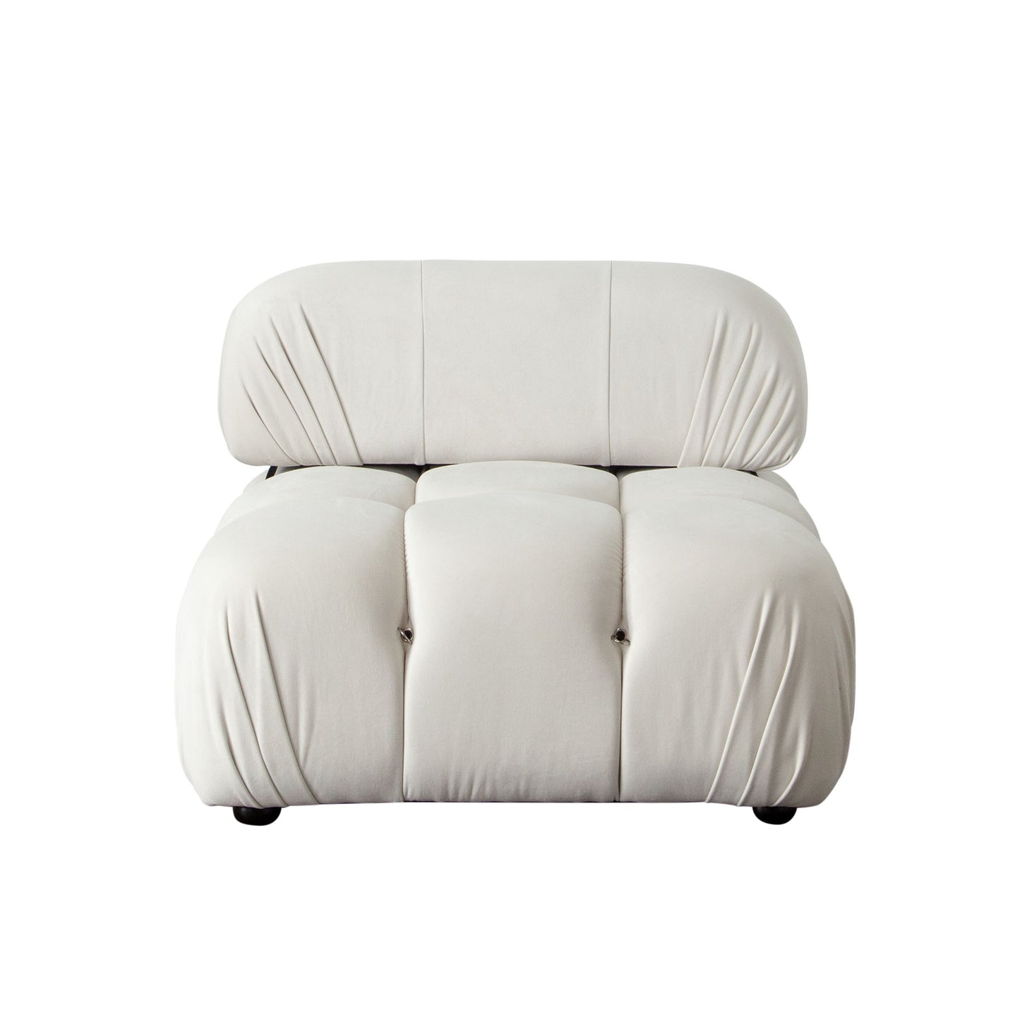 Diamond Sofa Paloma Armless Chair in Light Cream | Mink Tan Velvet