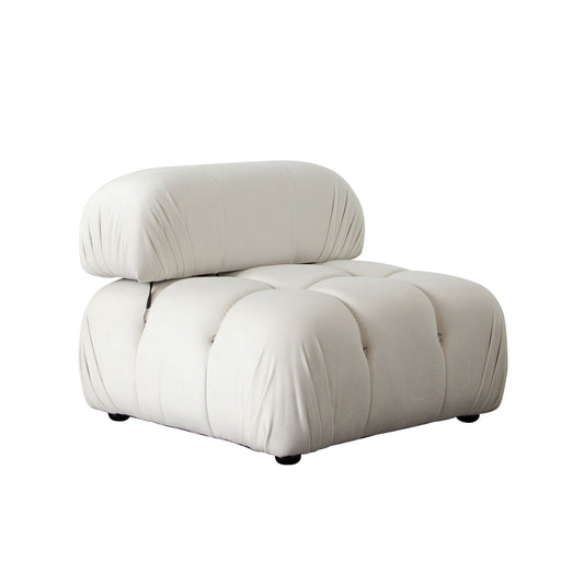 Diamond Sofa Paloma Armless Chair in Light Cream | Mink Tan Velvet