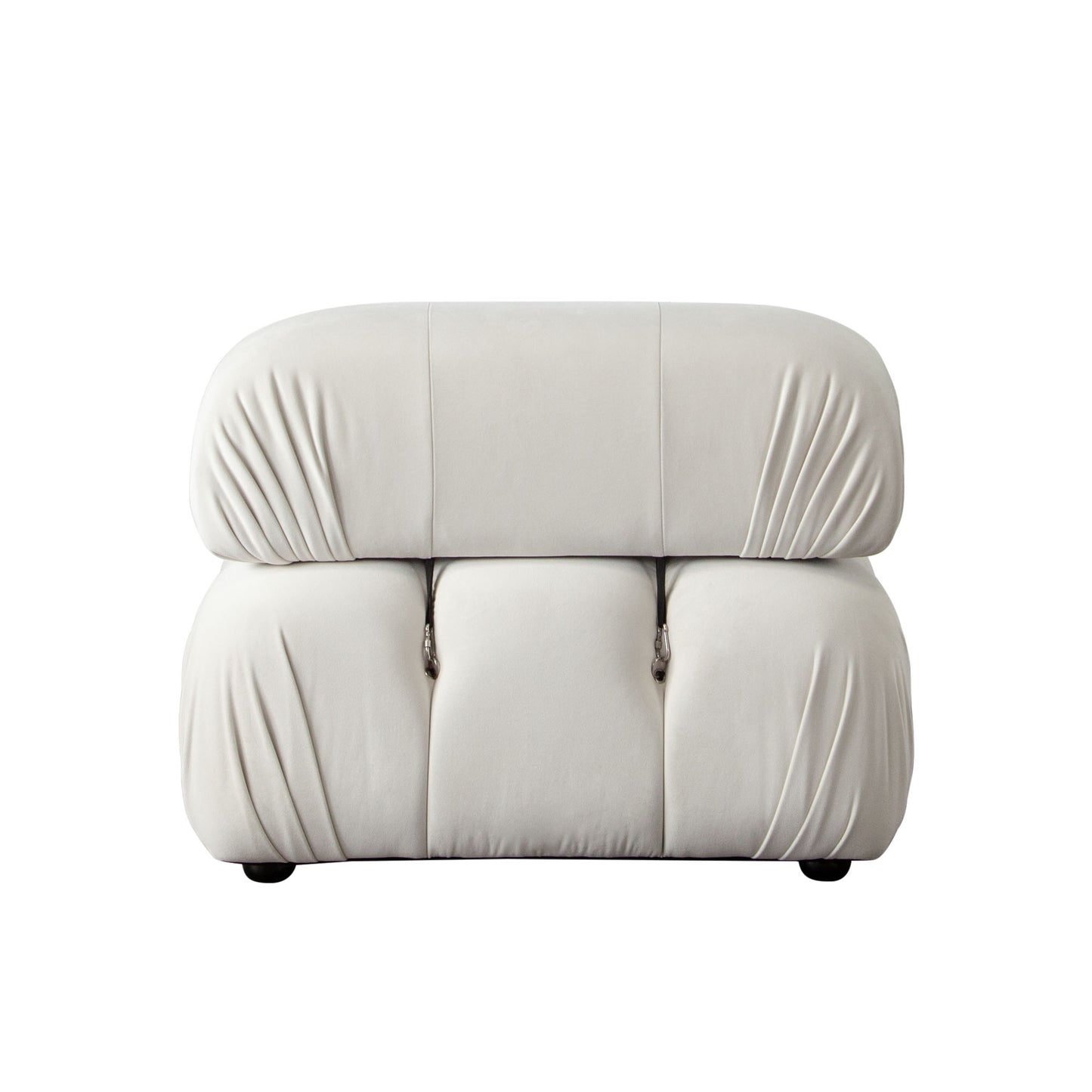 Diamond Sofa Paloma Armless Chair in Light Cream | Mink Tan Velvet