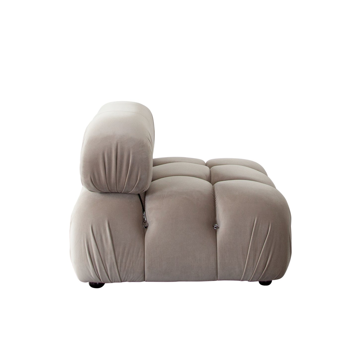 Diamond Sofa Paloma Armless Chair in Light Cream | Mink Tan Velvet