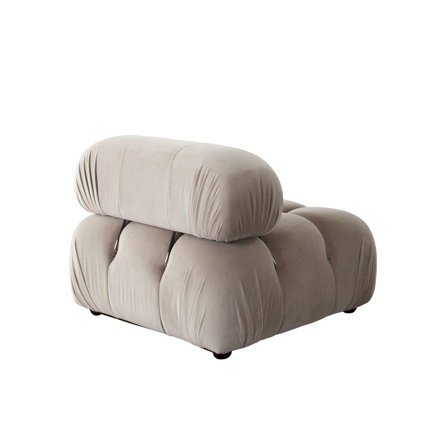 Diamond Sofa Paloma Armless Chair in Light Cream | Mink Tan Velvet