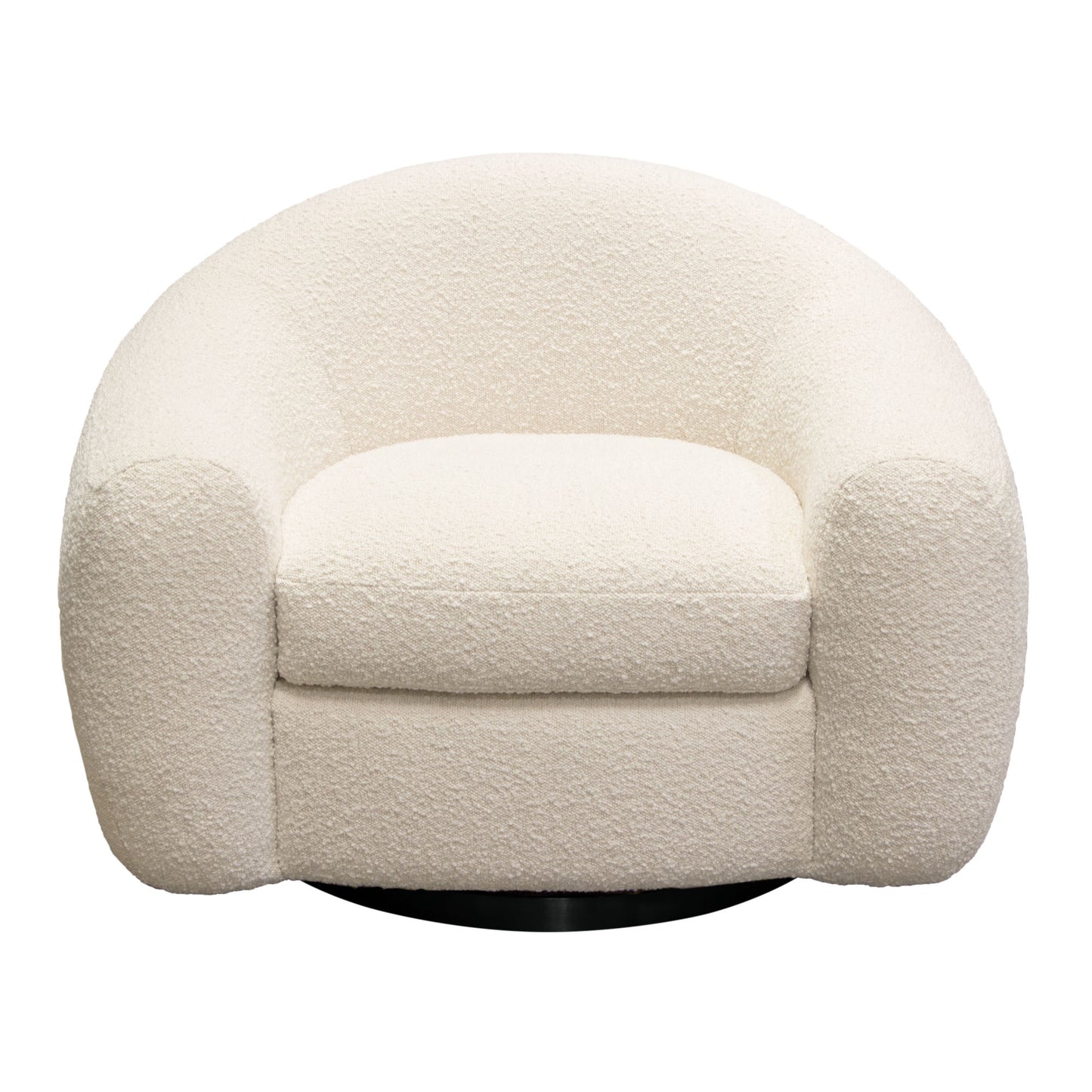 Diamond Sofa Pascal Swivel Chair in Bone | Charcoal Boucle Textured Fabric