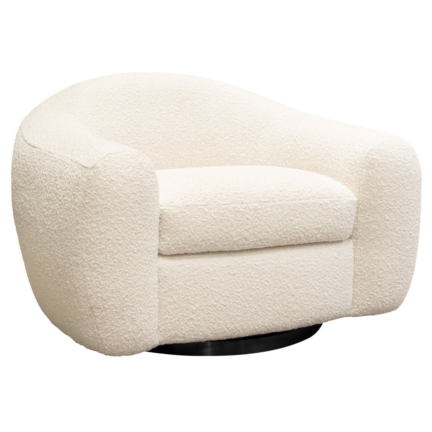 Diamond Sofa Pascal Swivel Chair in Bone | Charcoal Boucle Textured Fabric